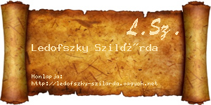 Ledofszky Szilárda névjegykártya